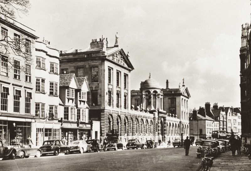 United Kingdom, Oxford, High Street with The Queen's College, 1960 circa