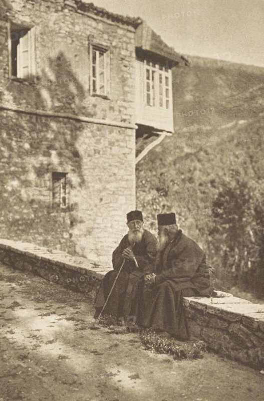 Greece, Monks in Agia Lavra Monastery or Saint Laura, located near Kalavryta,1960 circa