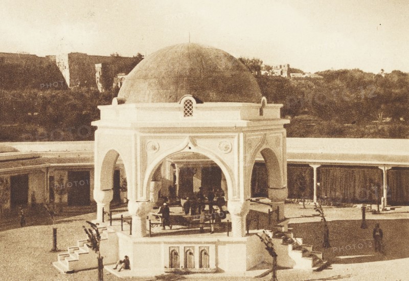 Greece, Rhodes The Fish Market Pavilion in the New Market during Italian occupation, 1930 circa