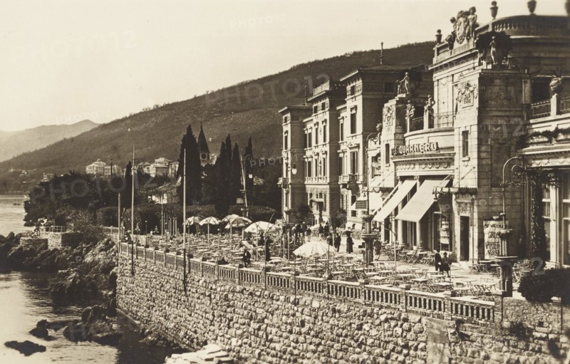 Jugoslavia, Croatia, The Hotel Kvarner and Café Quarnero in Abbazia, Opatija, 1930 circa