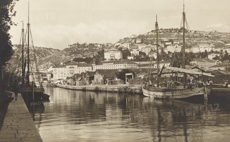 Croatia, The historic port canal of the city of Fiume, 1900 circa