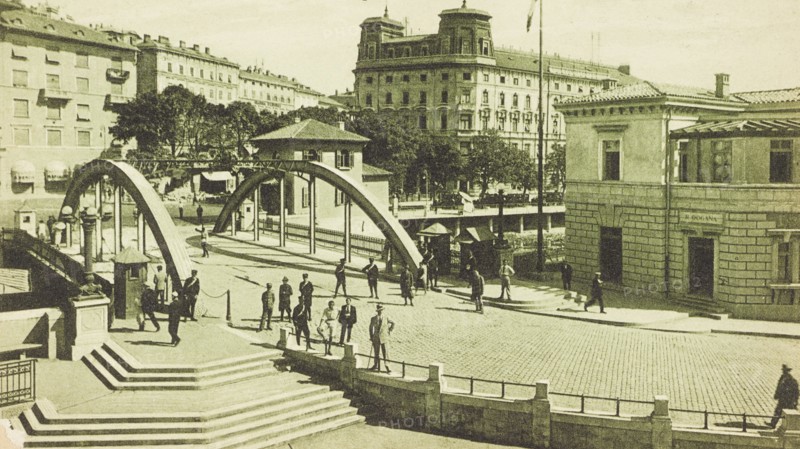 Croatia, Fiume the new border bridge on the Enea that divides Italy from Yugoslavia, 1934 circa