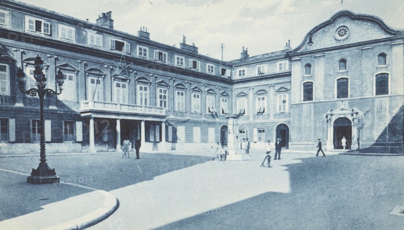 Croatia, Fiume City hall building and Saint Gerolamo Church, 1925 circa