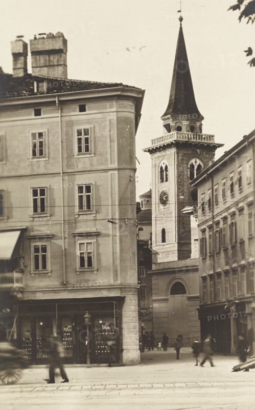 Croatia, Fiume, Bell Tower of the Church of the Assumption of the Blessed Virgin Mary, 1925 circa