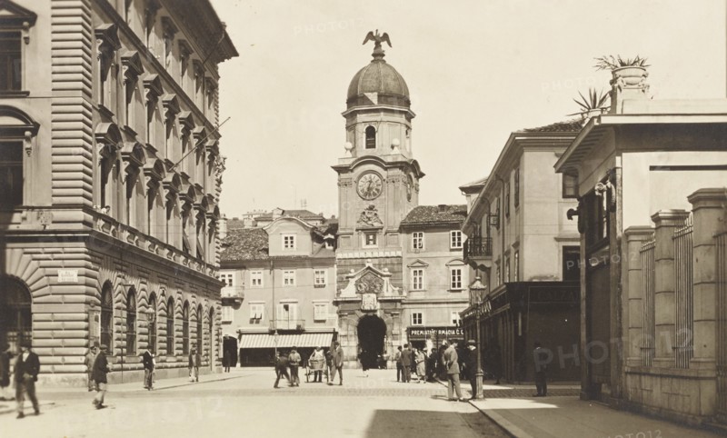 Croatia, Fiume, Civic Clock Tower, 1925 circa