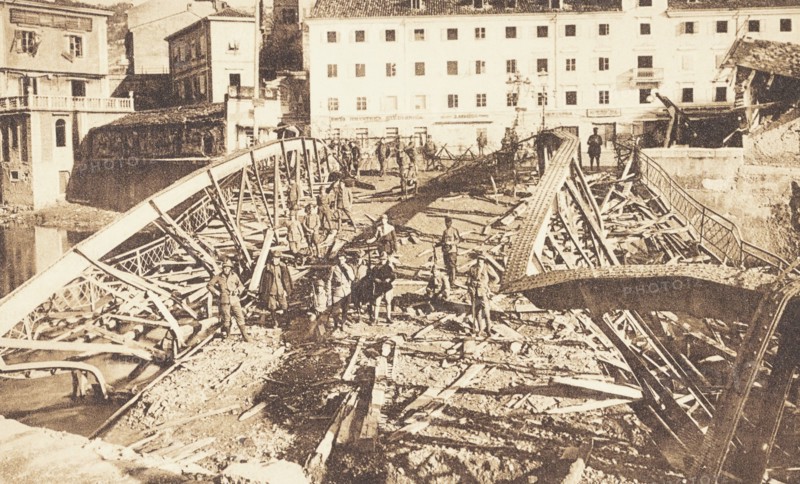 Croatia, Fiume, the Railway Bridge over the Eneo during the Five Days of Fiume, the period between December 24 and 29, 1920 when it was blown up