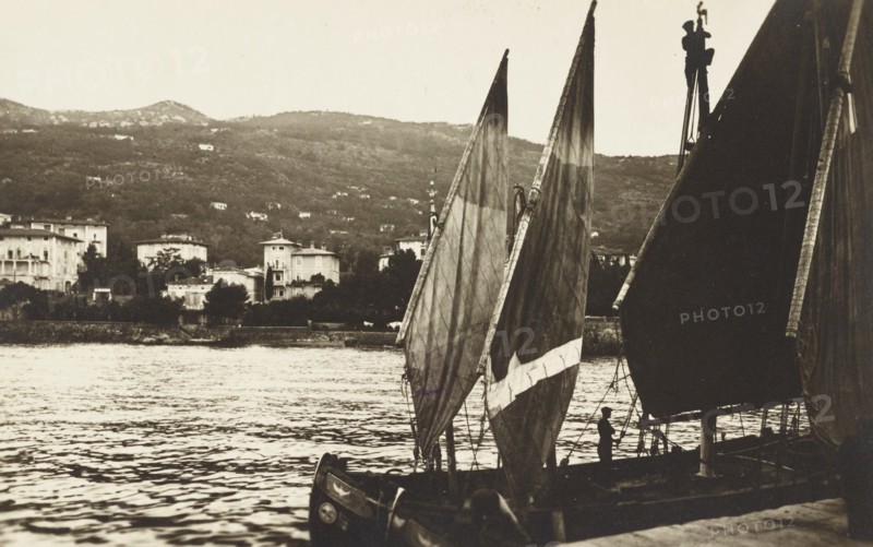 Croatia, boat in Ica a little fishermen village nearby Abbazia, Opatija, 1910 circa