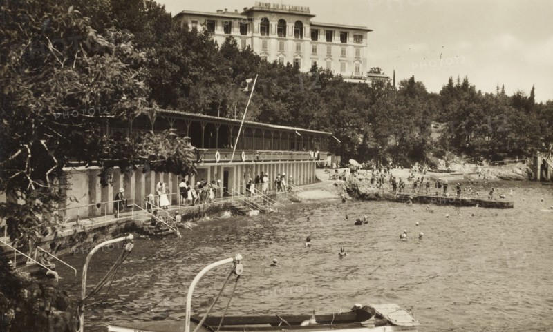 Croatia, Laurana, Lovran, Grand Hotel with beach resort, 1928 circa