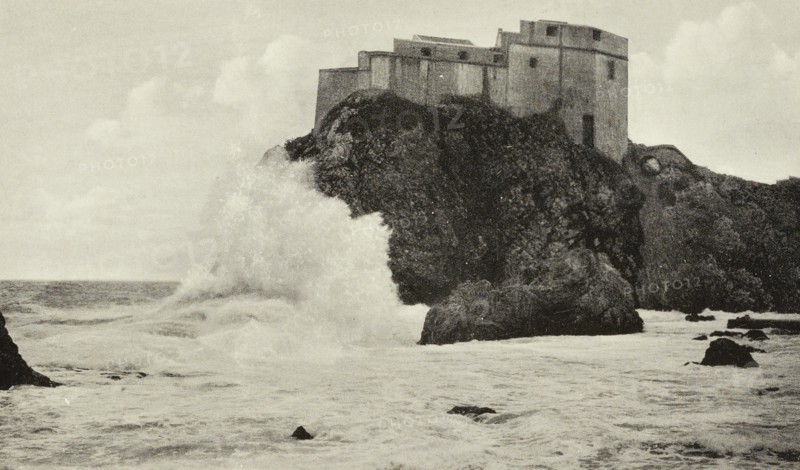 Croatia, view of Lorenzo Fortress in Dubrovnik, Ragusa, 1950 circa