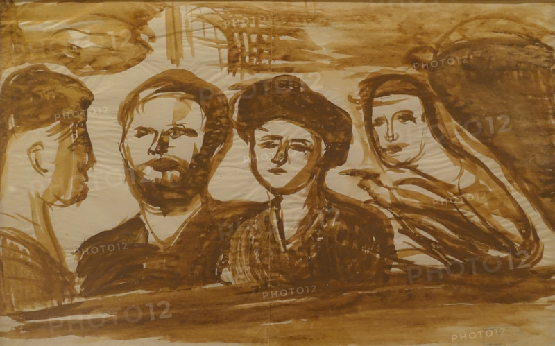 Group Portrait near a Rose Bush