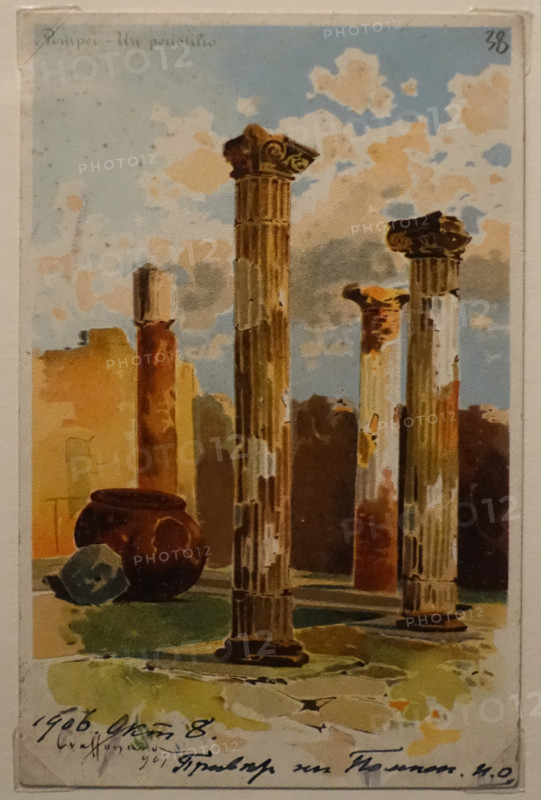Postcard with a view of Pompeii