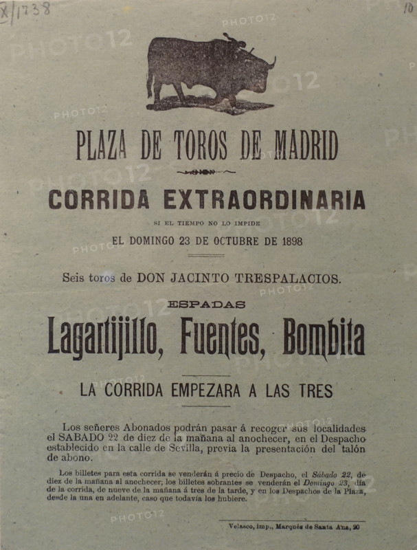 Advertisement for Bullfights