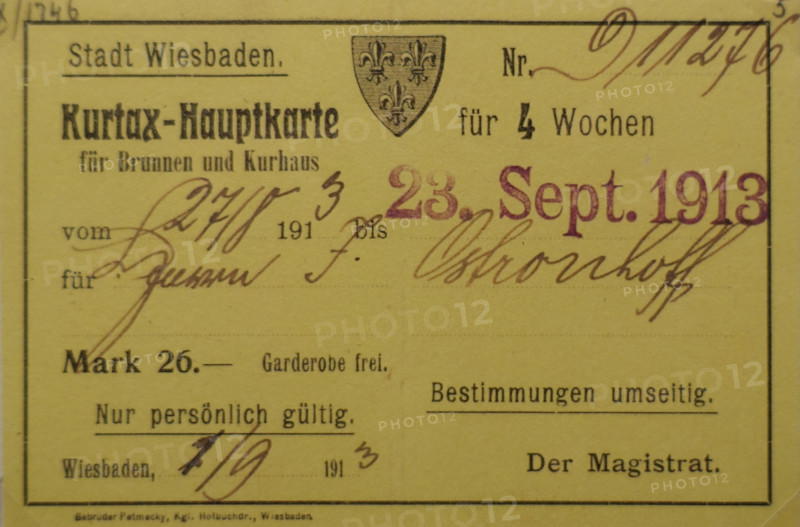 Tourist card for entry to mineral fountains and spa houses