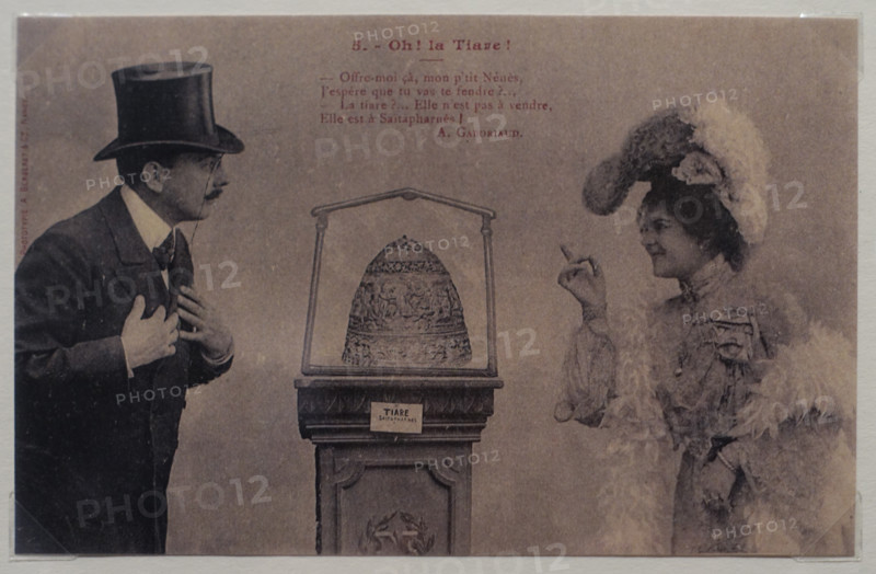 French satirical postcard from the series Oh! The Tiara!  Early 20th century
