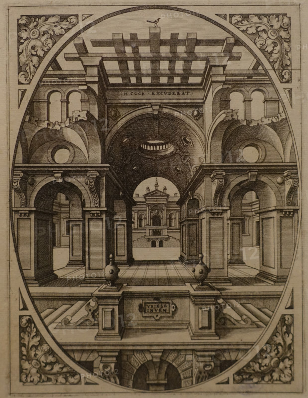 Perspective view of a portal with vaults