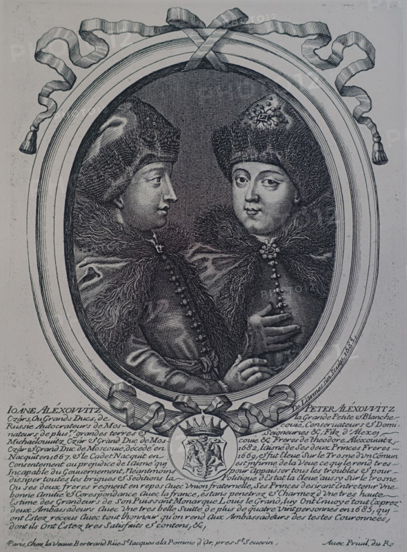 Tsar Ivan Alekseevich (1666-1696) and Tsar Peter Alekseevich (1672-1725)