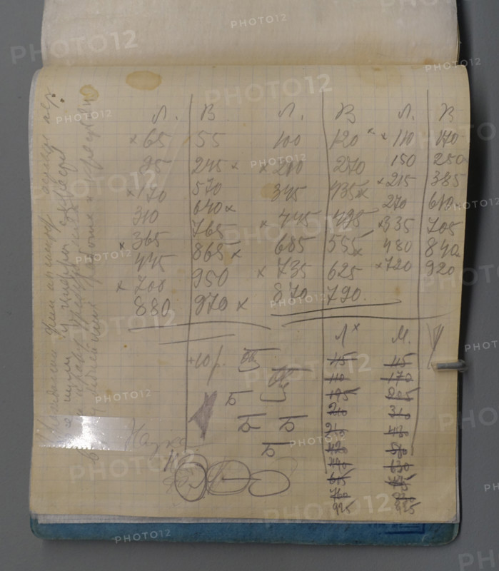 Notebook 34 with rough notes of the poem 'Talking with the Taxman About Poetry' by  Mayakovsky Vladimir Vladimirovich (1893-1930)
