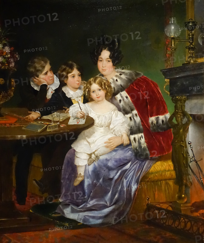 Portrait of Ekaterina Gagarina with her sons Evgeny