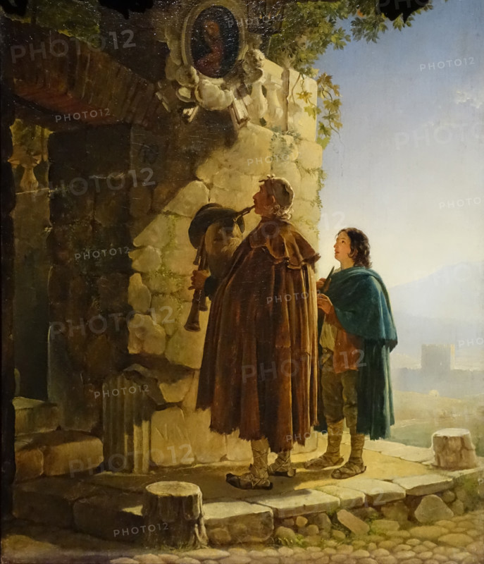 Pifferari in Front of the Image of Madonna
