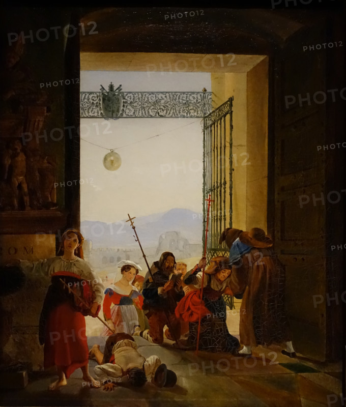 Pilgrims in the Doorway of the Lateran Basilica