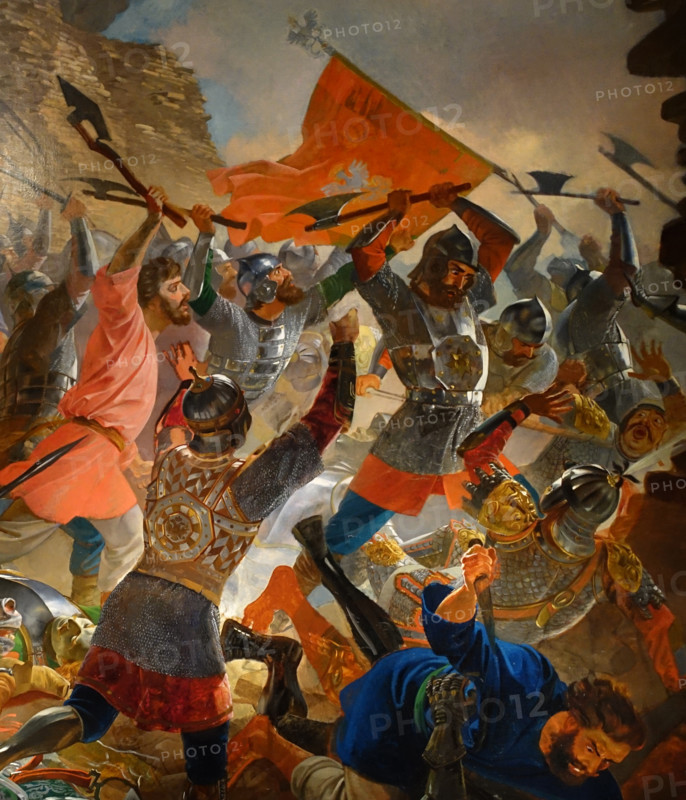Fragment of the painting The Siege of Pskov by Stephen Bathory