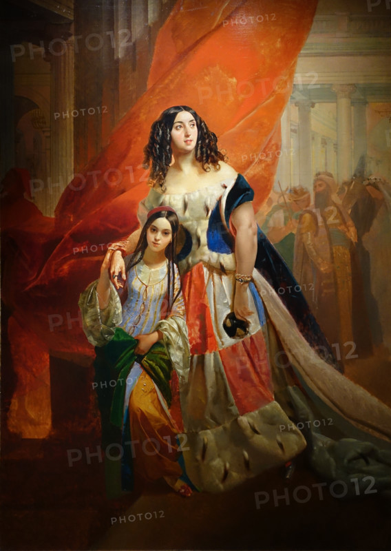 Portrait of Countess Yuliya Samoylova Leaving the Ball with Her Adopted Daughter Amacilia Pacini