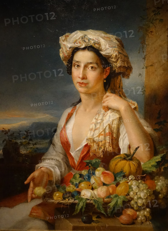 Italian girl with fruits