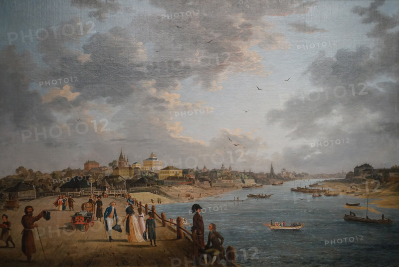 View of the Yauza Bridge and Shapkin's house in Moscow