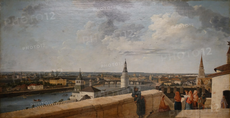 View of Moscow from the balcony of the Kremlin Palace towards the Big Stone Bridge