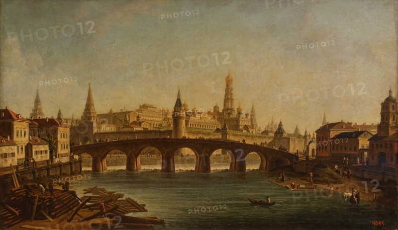 View of the Moscow Kremlin from the Big Stone Bridge