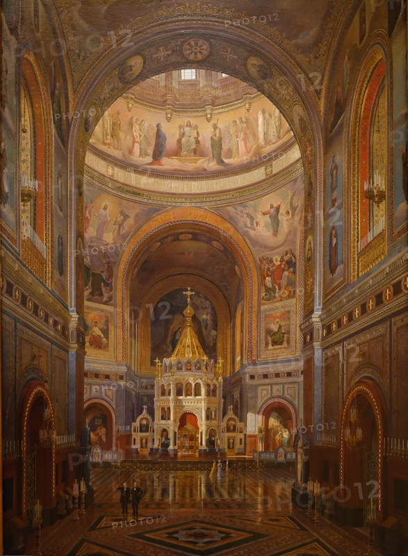 Interior view of the Cathedral of Christ the Savior in Moscow