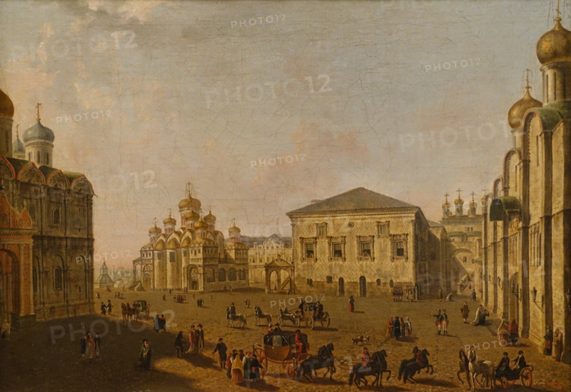 The Square in front of the Assumption Cathedral in the Moscow Kremlin