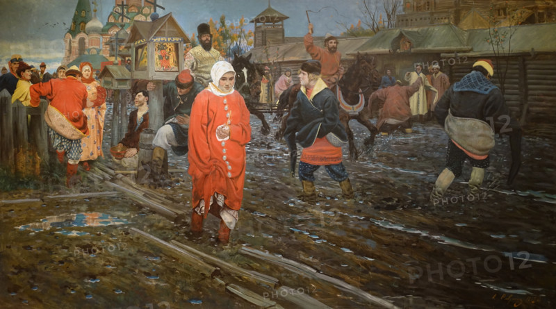 Moscow Street of 17th-Century on a Holiday