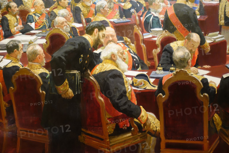 Fragment of the painting Ceremonial meeting of the The State Council of the Russian Empire on May 7