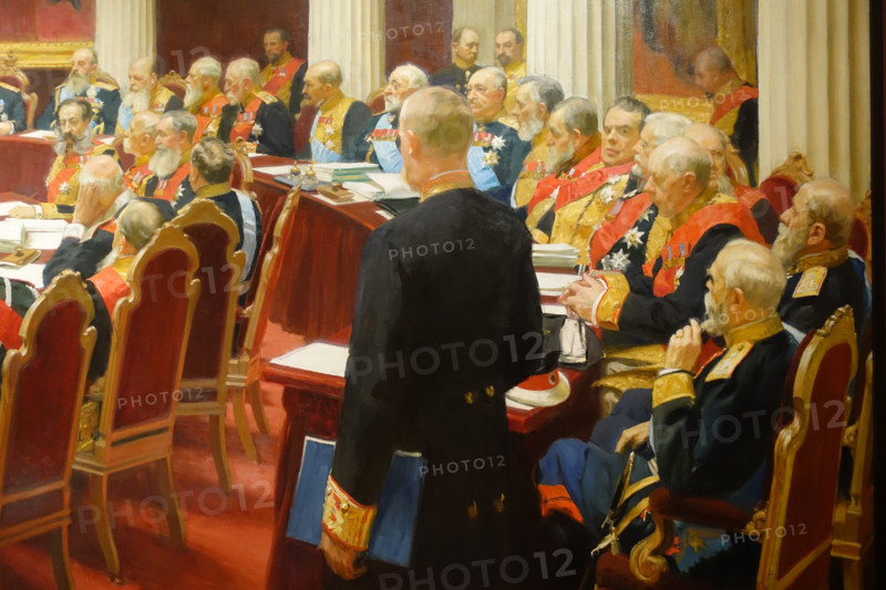 Fragment of the painting Ceremonial meeting of the The State Council of the Russian Empire on May 7