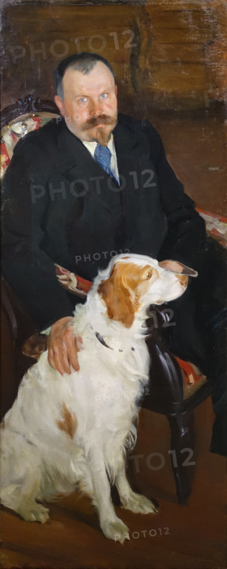 Portrait of Doctor Sergei Yakovlevich Lyubimov with a Dog