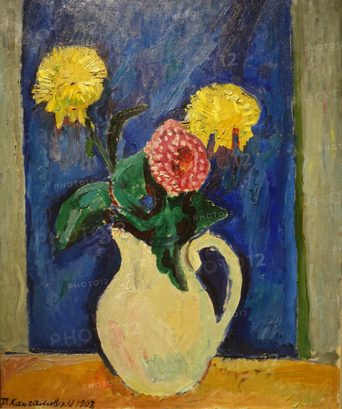 Flowers in a Tall Vase