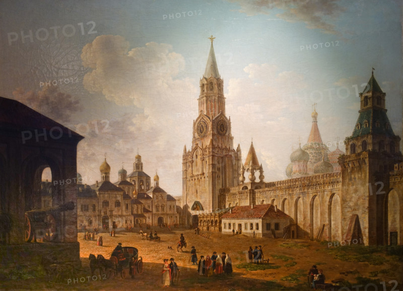 View of the Ascension Monastery from the Spasskaya Tower in the Kremlin