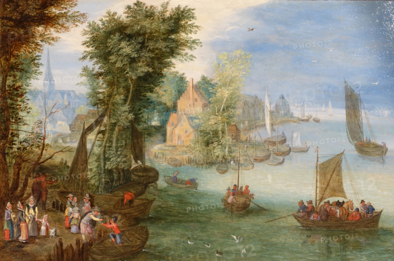 Coastal Landscape with Figures on the Shore