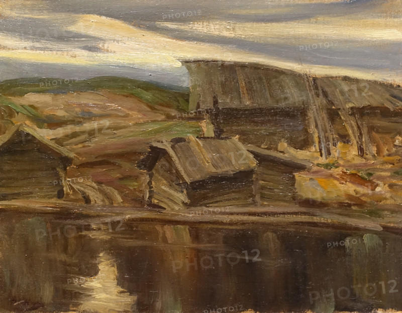 Sketch for the painting Northern Village by Arkhipov Abram Efimovich (1862-1930)