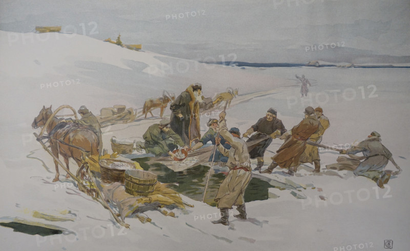 Winter fishing for smelt on the lakes of the Baltic Sea