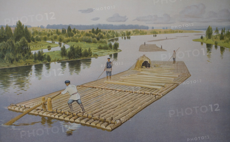 Timber rafting on the Pripyat
