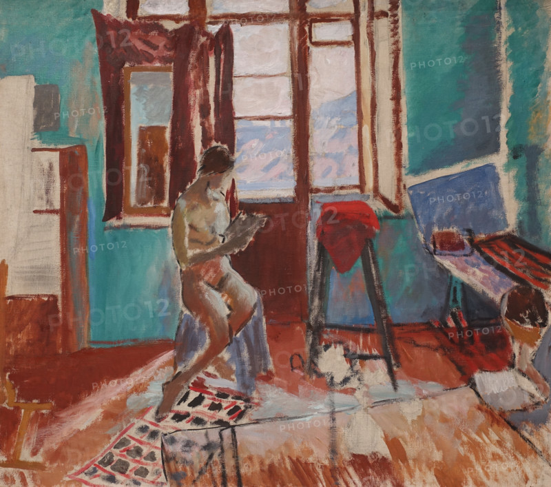 At the window