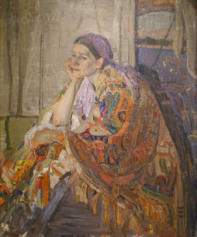 Woman with a Colorful Shawl