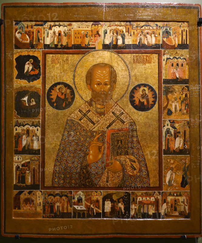 Saint Nicholas the Wonderworker with 20 hagiographical scenes