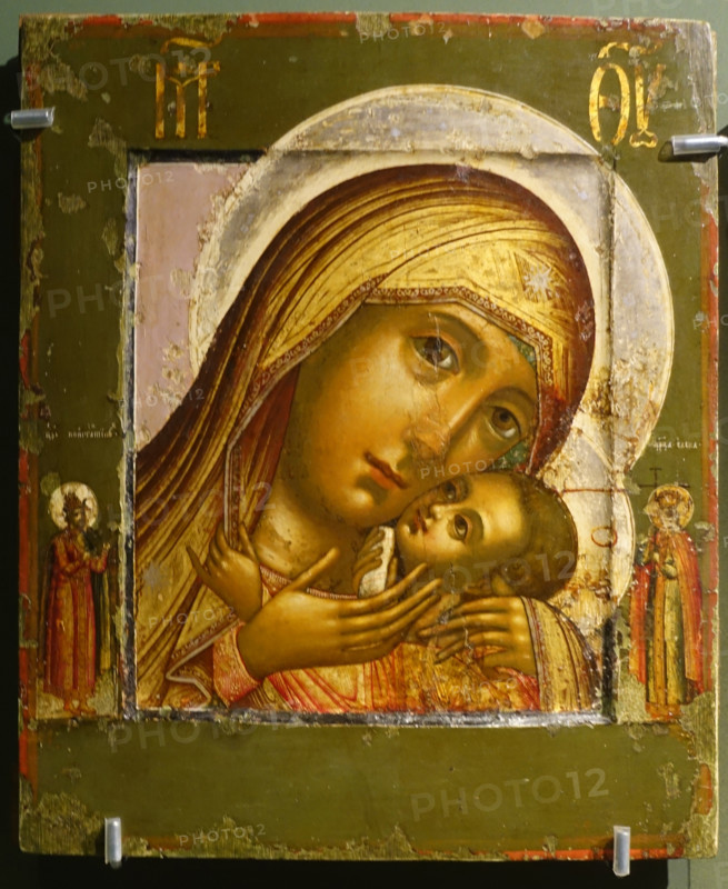 The Icon of the Mother of God of Korsun with Constantine The Great and his mother Helena