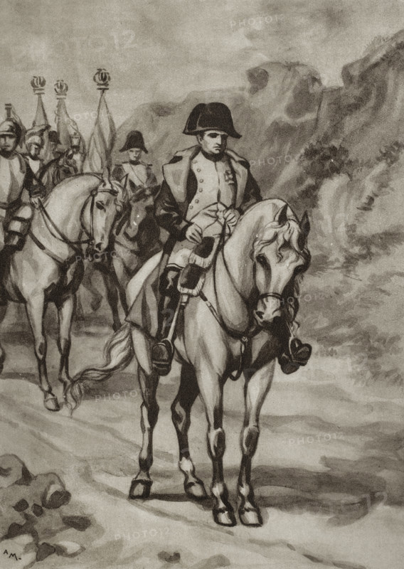 Napoleon Bonaparte (1769-1821). French military and political leader. As Napoleon I, he was Emperor of France (1804-1815). Napoleonic Wars. Napoleon entered Spain on 4th November 1808. On the morning of 1st December 1808, the French dragoons appeared in front of Madrid. At midday Napoleon arrived at Chamartin, a town a league away from the capital, settling in the palace of the Duke of Infantado. "".. that man so feared was already in Spain..."" Los guerrilleros de 1808. Historia popular de la Guerra de la Independencia, by Enrique Rodriguez-Solis. Volume I. Published in Madrid, 1930.