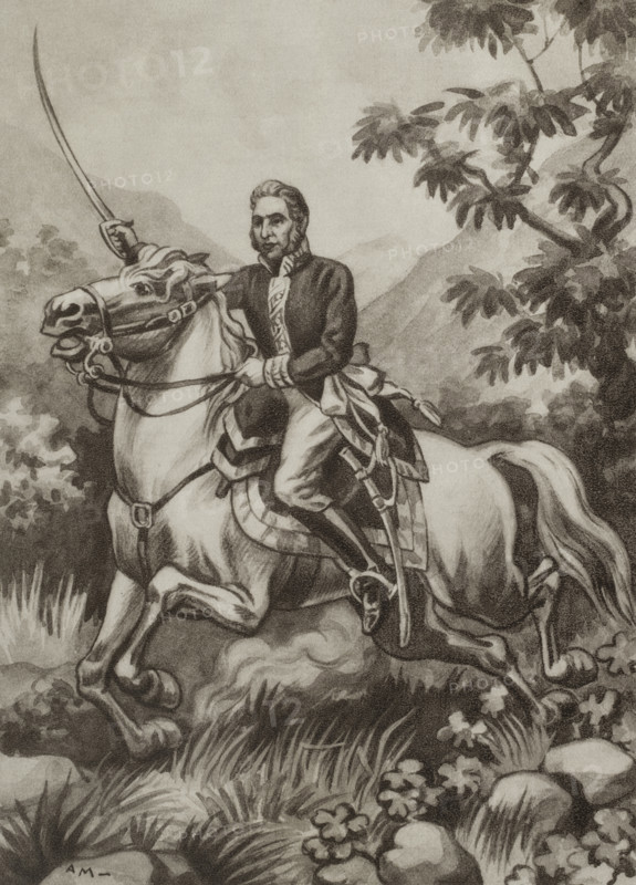 Francisco Espoz y Mina (1781-1836). Spanish military. Leader of the guerrillas of Navarre during the Spanish War of Independence (1808-1814). General Mina. Los guerrilleros de 1808. Historia popular de la Guerra de la Independencia, by Enrique Rodriguez-Solis. Volume I. Published in Madrid, 1930.