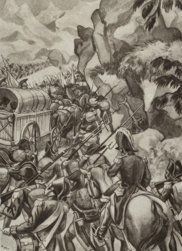 Peninsular War (1808-1814). Departure of the French troops from Spain in 1813. Los guerrilleros de 1808. Historia popular de la Guerra de la Independencia, by Enrique Rodriguez-Solis. Volume I. Published in Madrid, 1930.