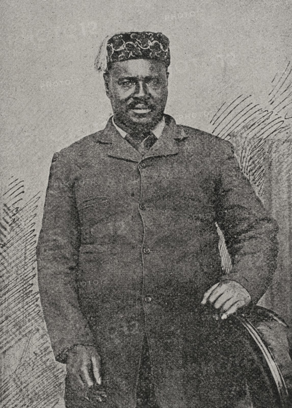 Cetshwayo (Cetshwayo kaMpande) (c. 1826-1884). King of the Zulus (1872-1879). Portrait. Photogravure. ""La conquista de Africa"" (The conquest of Africa), by Alfredo Opisso. Volume II. Published in Barcelona (Spain) by Molinas y Maza editores, 1911.